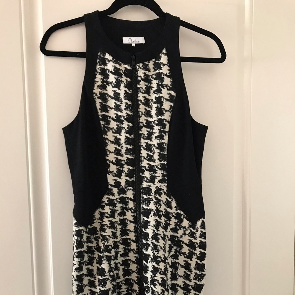 Parker | Front zip crew neck midi dress